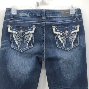 ZCO JEANS PREMIUM embellished bootcut midrise dark wash sz 15